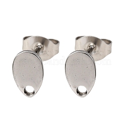 Anlaufgeschützte Ohrstecker-Beschläge aus Edelstahl 304&nbsp;X-STAS-R063-38