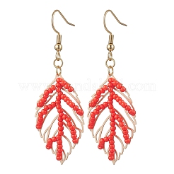 Boucles d'oreilles pendantes en perles de verre faites à la main&nbsp;EJEW-MZ00563-02