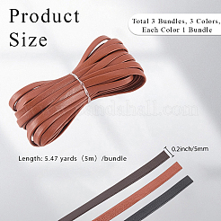 3 Stück flaches PU-Lederband in 3 Farben&nbsp;OCOR-CL0001-15A