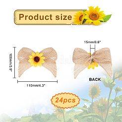 Accessoires d'ornement de nœud papillon en lin&nbsp;LS-DIY-WH0430-069