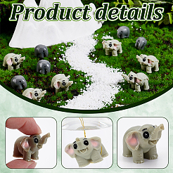 50 Stück 2 Stile Harz 3D Elefanten Ornamente&nbsp;AJEW-GA0009-28