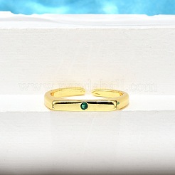 Manschettenringe aus Messing mit Mikropavé-Zirkonia für Damen&nbsp;RJEW-H247-16G-02