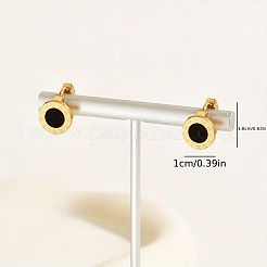 Pendientes de aro redondos y planos de acero inoxidable&nbsp;PH9939