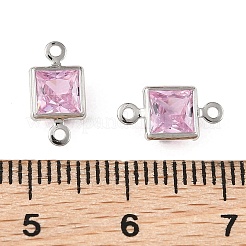 Quadratische Verbindungsanhänger aus Messing mit Zirkonia-Pavé&nbsp;XGRQ2O264-440E-P