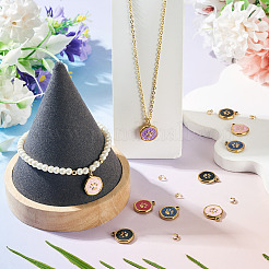 8 pendentif en émail en acier inoxydable 304&nbsp;STAS-TA0006-13A