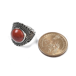 Verstellbare Ringe aus natürlichem rotem Jaspis&nbsp;RJEW-I108-03AS-06