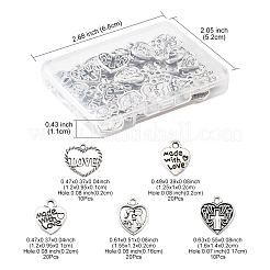 80 stücke 5 stile tibetischen stil zinklegierung charms&nbsp;TIBEP-FS0001-38