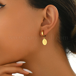 Elegantes y versátiles pendientes de aro de acero inoxidable 201&nbsp;FA2332-2