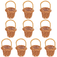 Mini panier en plastique imitation rotin&nbsp;AJEW-WH20027-326A