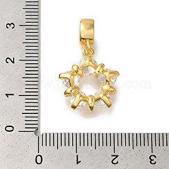 Ciondoli pendenti europei in ottone placcato a cremagliera con pavé di zirconi cubici trasparenti&nbsp;KK-H485-23G