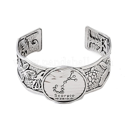 Bracelets à manchette ouverte en alliage constellation pour femmes et hommes&nbsp;BJEW-C064-01AS-11