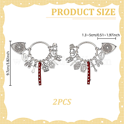 2 pendentif décoratif en alliage et cordon en faux daim de formes mixtes&nbsp;HJEW-GA00069