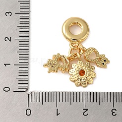 Gestellbeschichtung Messing pflastern bunte Zirkonia europäischen baumeln Charms&nbsp;KK-P279-44G