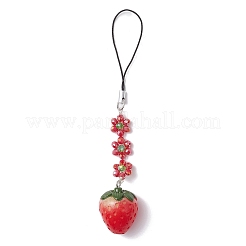 4 pendentif décoratif en verre et résine en forme de fleur&nbsp;HJEW-TA00439