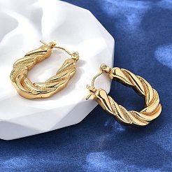 Boucles d'oreilles créoles en acier inoxydable 304 pour femmes&nbsp;EJEW-L296-081G