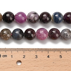 Natürliche rote Korund- / Rubin- und Saphirperlenstränge&nbsp;G-C259-B07-10mm