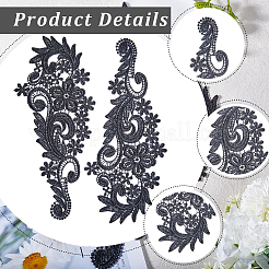 Blumen-Spitzenapplikationen aus Polyester-Stickerei&nbsp;LS-DIY-WH0409-62