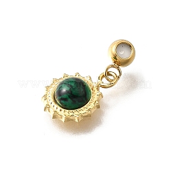 Pendentifs soleil malachite synthétique&nbsp;STAS-H202-24G