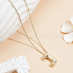 1 chaîne en laiton avec pendentifs en alliage de lettres&nbsp;NJEW-LP0001-41J-G