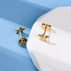 Pendientes de botón de acero inoxidable 304&nbsp;EJEW-Z134-05G