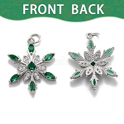 6 pièces 3 pendentifs en zircone cubique en laiton de style&nbsp;ZIRC-SZ0001-80P
