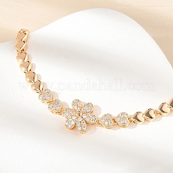 Messing Micro Pave Zirkonia Gliederkette Armbänder&nbsp;KK-R217-48G