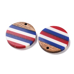 Pendentifs en résine rayée opaque et bois de noyer du jour de l'indépendance&nbsp;RESI-U010-02R