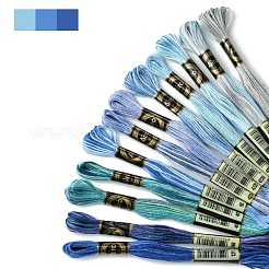 12 Knäuel 12 Farben 6-lagiges Polyester-Stickgarn&nbsp;OCOR-FS0001-01A-01