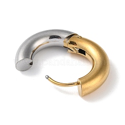 Orecchini a cerchio huggie in acciaio inossidabile 304 bicolore&nbsp;EJEW-P250-01E