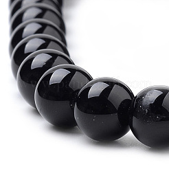 Natürlichen Obsidian Perlen Stränge&nbsp;G-S259-33-8mm