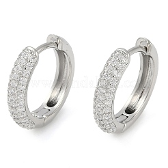 Anello di placcatura in ottone orecchini a cerchio con micro pavé di zirconi&nbsp;EJEW-Z059-12P