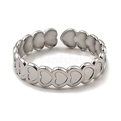 Anillos de puño abiertos de acero inoxidable 304 que no se deslustran&nbsp;RJEW-Z018-03P