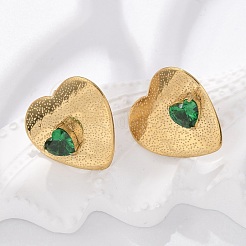 Orecchini a bottone in ottone&nbsp;EJEW-D302-03G-01B