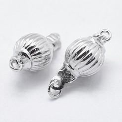Anlaufgeschützte rhodinierte 925 Sterling Silber Kastenverschlüsse&nbsp;STER-F037-012P