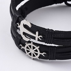 Pulseras de cordón de cuero de vaca&nbsp;BJEW-JB04770