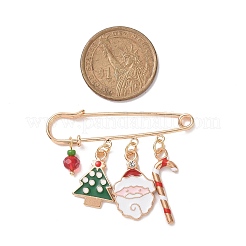 3 piezas 3 estilo árbol de navidad y santa claus y copo de nieve y palabra noel broches de pin de seguridad esmaltados&nbsp;JEWB-TA00013