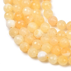 Abalorios de jade amarillo natural hebras&nbsp;GG-NH0014-C02-8mm