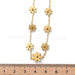 316 chirurgischer Edelstahl Blumengliederkette Halsketten für Damen&nbsp;NJEW-P324-06G