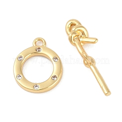 Fermagli a ginocchiera in zircone chiaro micro pavè di ottone&nbsp;KK-K391-14G