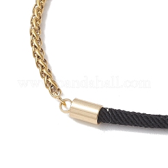 Chaînes en acier inoxydable 304 avec cordon en nylon et bracelets à maillons mixtes&nbsp;BJEW-JB13288-02