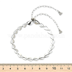 Verstellbare Messing-Herzarmbänder mit Schiebeverschluss für Damen&nbsp;BJEW-JB13600-02