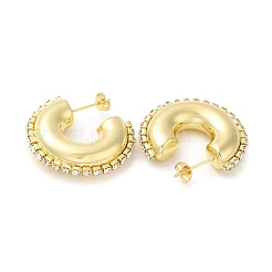 Aretes tipo donut de latón chapado en bastidor&nbsp;EJEW-D073-06G