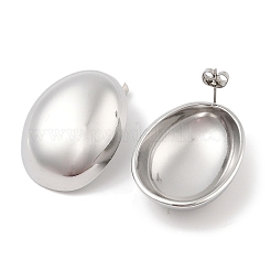 Pendientes ovalados de acero inoxidable 304&nbsp;EJEW-B108-04P