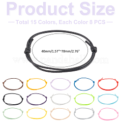 120 pièce de 15 styles de fabrication de bracelets en cordon en polyester ciré&nbsp;AJEW-UN00014