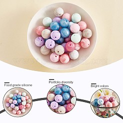 100 Stück 15 mm Silikonperlen mehrfarbige runde Silikonperlen Kit lose Bulk-Silikonperlen für die Schlüsselanhängerherstellung Halskette Armband Handwerk&nbsp;JX325A