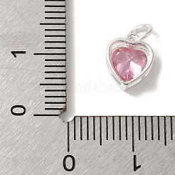 925 ciondolo a forma di cuore in argento sterling con zirconi cubici e anelli di congiunzione&nbsp;FIND-U013-10S-02