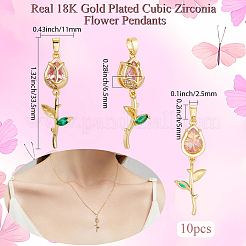 10 Stk. Messing Micro Pave Zirkonia Anhänger&nbsp;KK-BBC0019-43