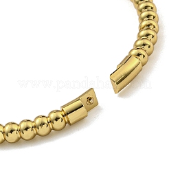Brazaletes con bisagras y cuentas de acero inoxidable 202 con revestimiento al vacío de PVD para mujeres y hombres&nbsp;BJEW-M317-06C-G