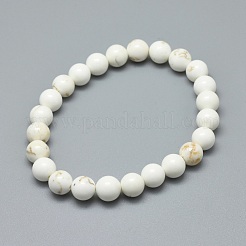 Bracelets extensibles en perles de magnésite naturelle&nbsp;BJEW-K212-B-008