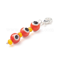 7 chakra fait à la main au chalumeau mauvais œil perlé pendentif décorations&nbsp;HJEW-JM00792